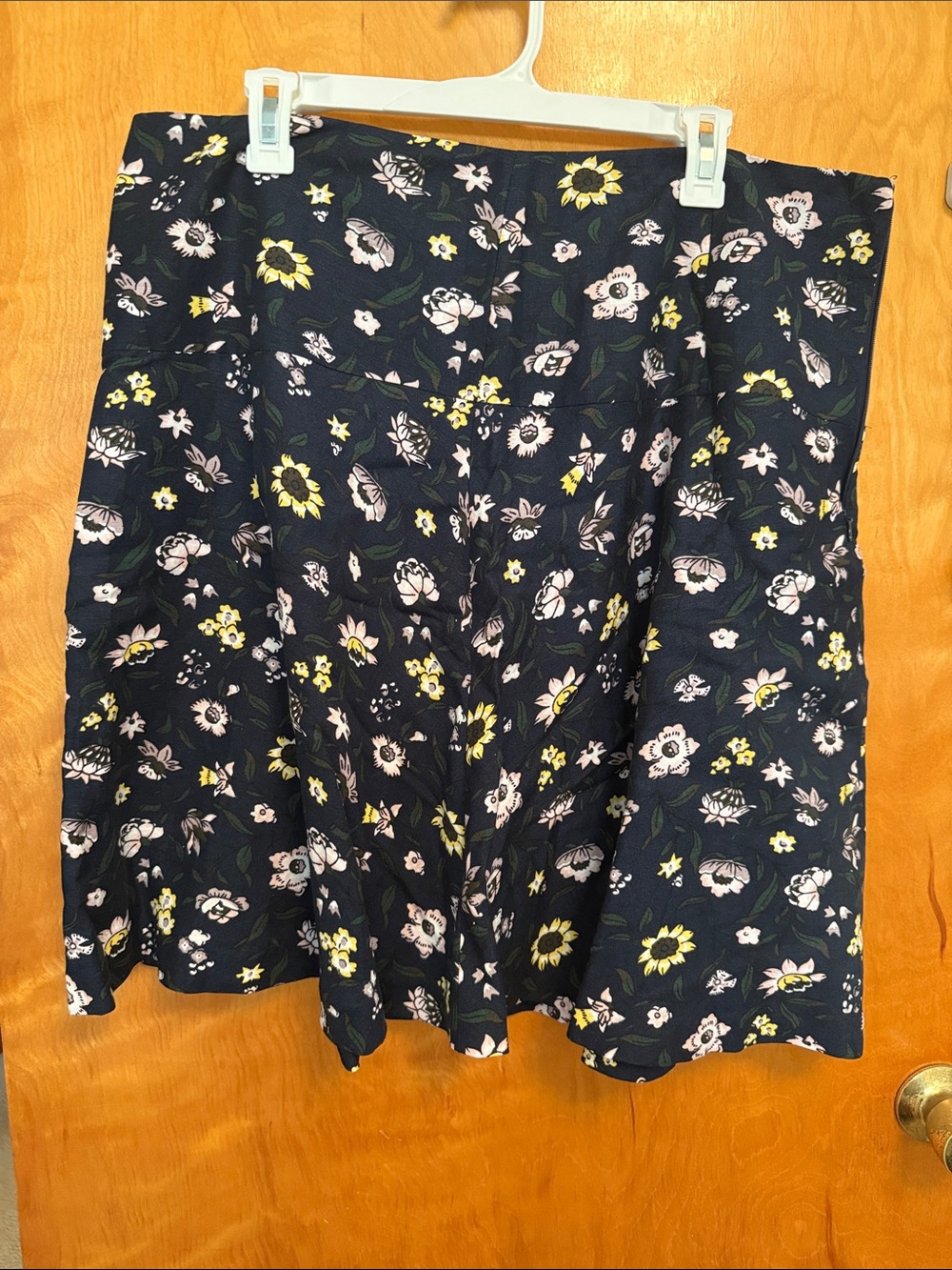Ann Taylor Factory Navy Floral Circle Skirt